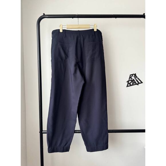 Dries Van Noten Navy Lightweight Wide Trousers - Picture 2 of 5